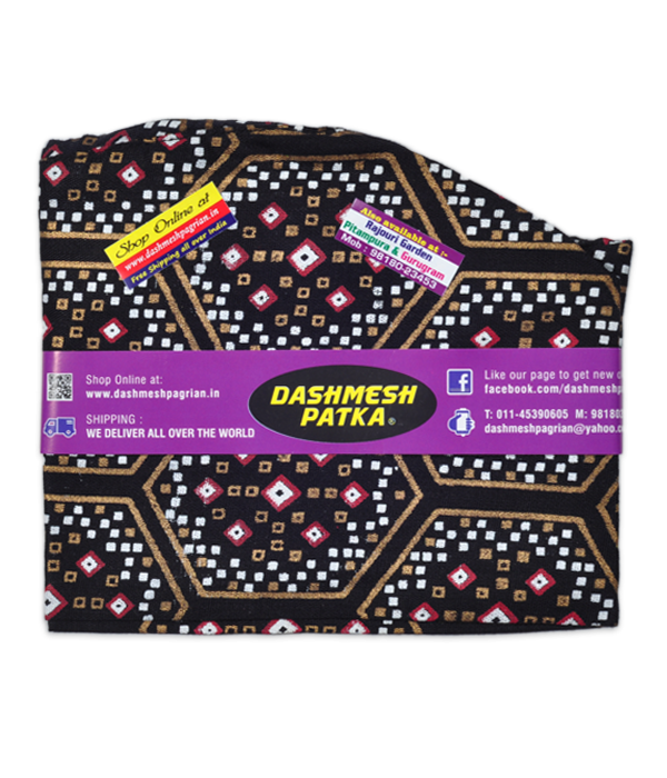 2 String Patka | 2 String Patka - Brown base with hexagon shapes pattern
